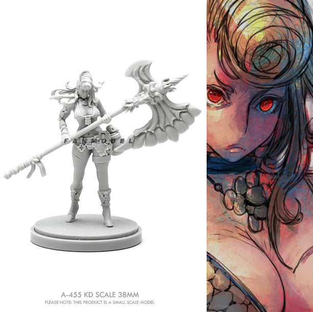 Model Kit Warhammer - 38มม.เรซิ่นรูปแบบชุดความงามไม่มีสีและประกอบ A-455