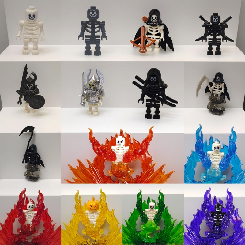 Model Kit Horse - ตัวต่อฮัลโลวีน ชุดทหารโครงกระดูก ตุ๊กตาจิ๋ว MOC บล็อกประกอบเอง ตัวต่อประกอบร่าง