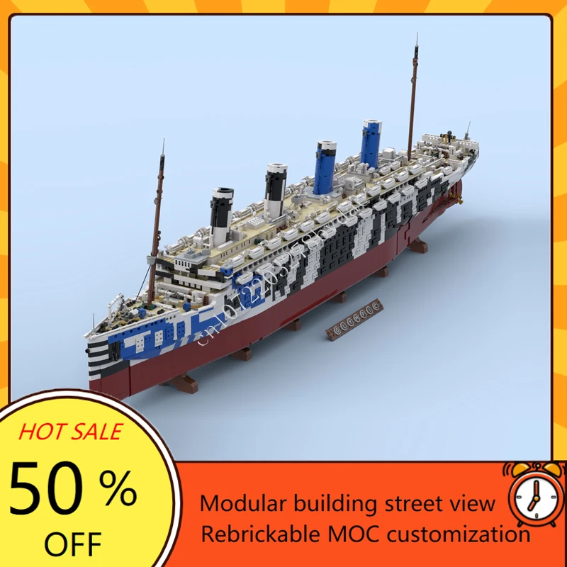 Model Kit Battleship - ชุดประกอบโมเดลเรือรบไททานิคแบบกำหนดเอง MOC HMT 10615 ชิ้น ชุดตัวต่อประกอบเทคนิค