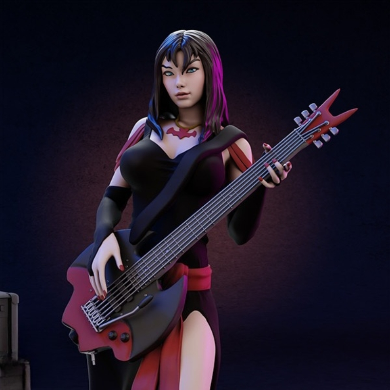 Model Kit Lucario - 1/24 Scale DieCast รูปเรซิ่นชุดเซ็กซี่ Rock กีตาร์หญิง