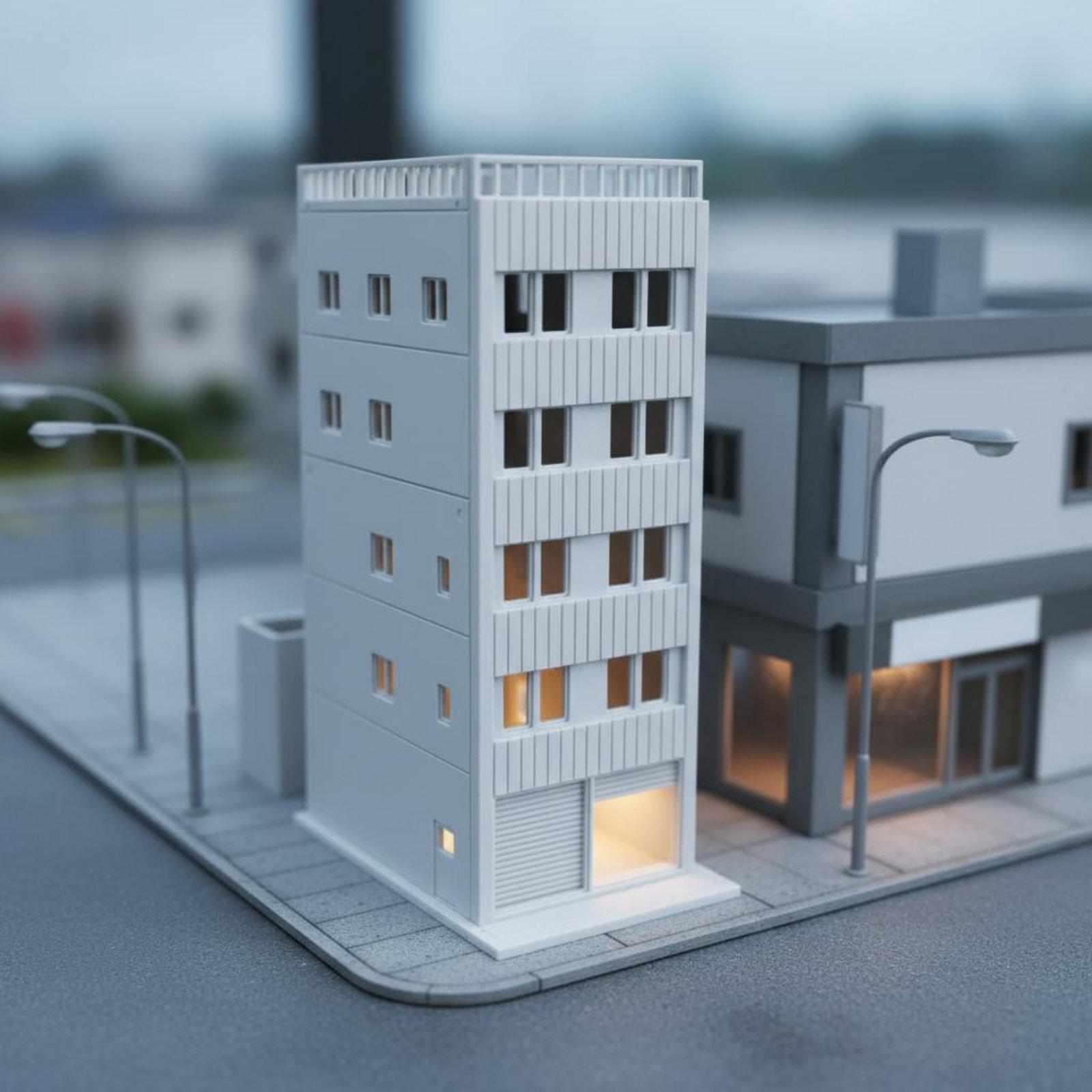 Model Kit Diorama - ชุดประกอบบ้านจิ๋วสไตล์ญี่ปุ่น สำหรับงานสถาปัตยกรรมและฉากจำลองถนน