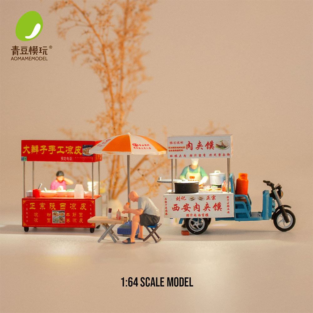 Model Kit Diorama - ชุดโมเดลตลาดกลางคืน 1/64 - ร้านอาหารจิ๋วเรซิ่นพิมพ์ 3 มิติความละเอียดสูง