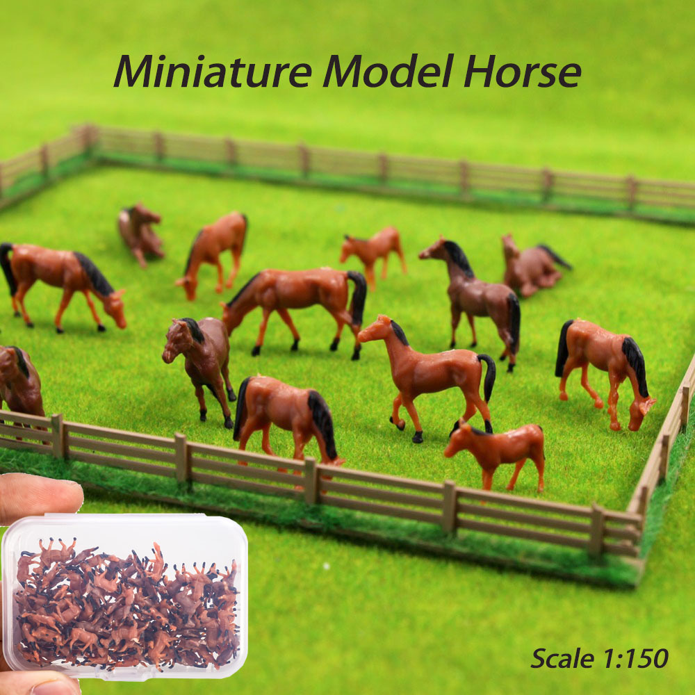 Model Kit Horse - ขนาด 1:150 Miniature Horse รุ่นสีน้ําตาล ABS