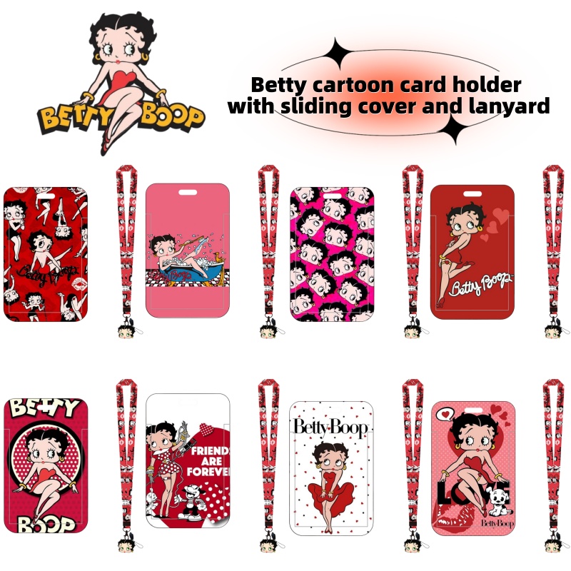 Model Kit Girls - ที่ใส่บัตรอนิเมะซีรีส์ Betty Boop, บัตรอาหารในมหาวิทยาลัย, บัตรประจำตัวที่ทำงาน, บัตรประจำตัวนักเรียนลายการ์ตูนสาว,