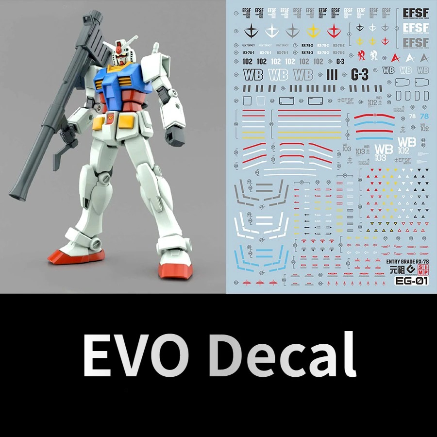 Model Kit Water Decal - EVO EG-01 สติ๊กเกอร์กันน้ำเรืองแสงสำหรับ EG Entry Grade